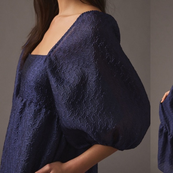 Puff-Sleeve Dress navy iridescent fall party formal boho
Anthropologie $160 - Picture 8 of 9